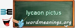 WordMeaning blackboard for lycaon pictus